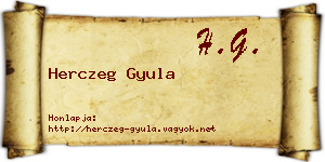 Herczeg Gyula névjegykártya
